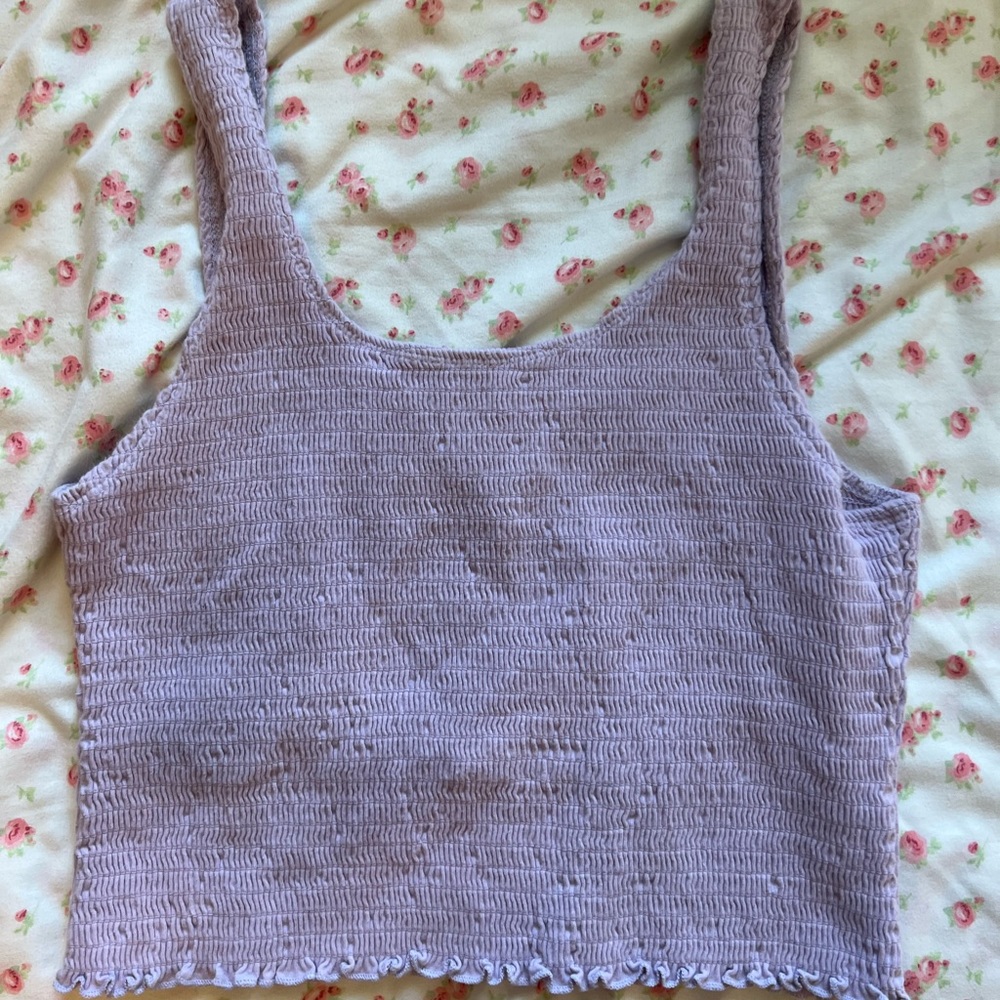 lavender hollister smocked tank